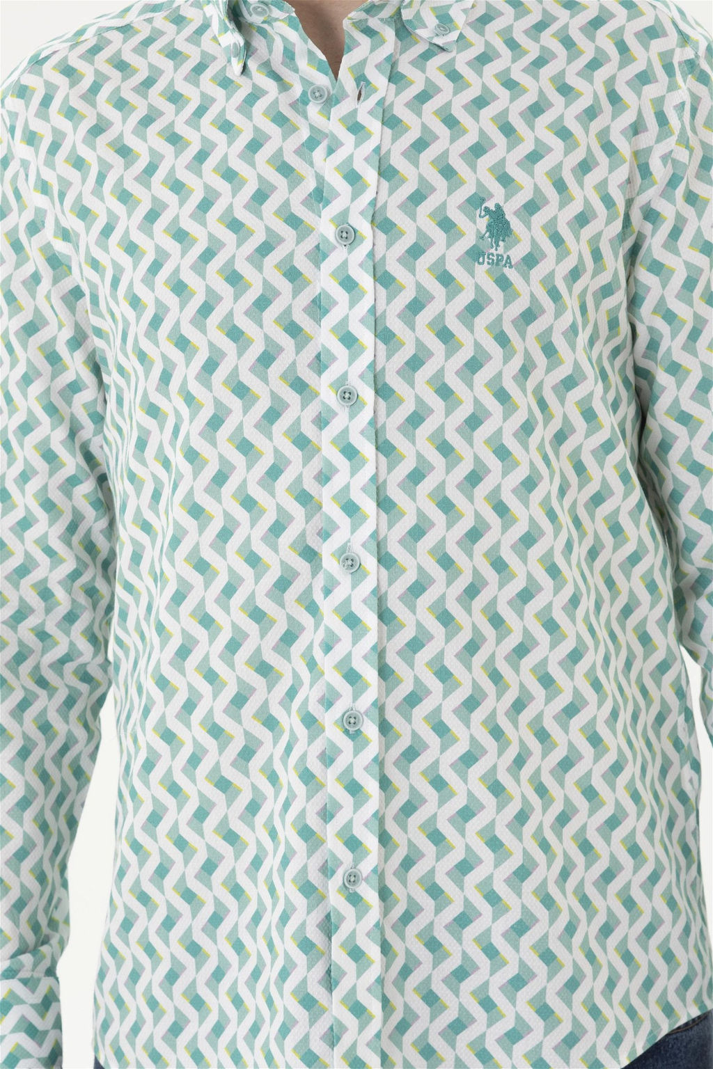 Мужская мятная рубашка с длинным рукавом - U.s. polo assn фото 6