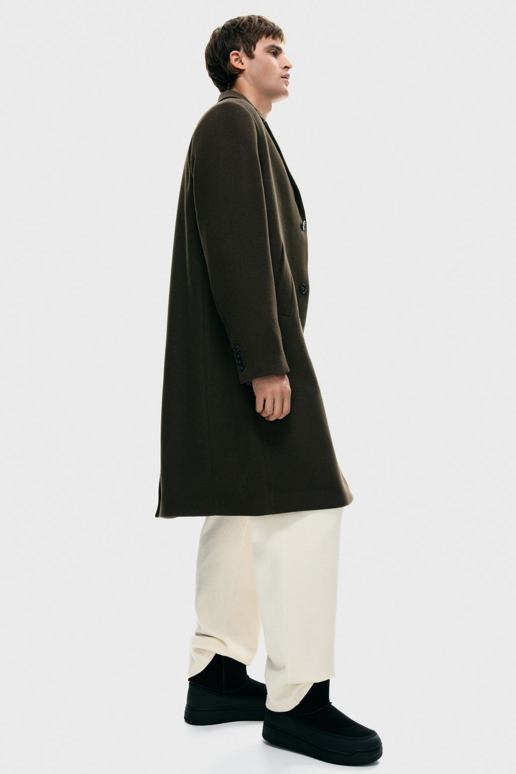 Abrigo de botonadura sencilla en mezcla de lana - H&m фото 7