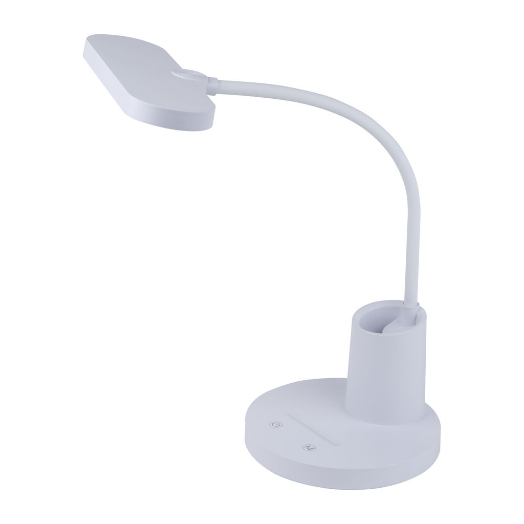 ULM-D603 10W/3000-6000K/DIM WHITE Светильник настольный светодиодный с подставкой под канцелярские принадлежности. Сенсорный выключатель. Диммер. Белый. TM Uniel