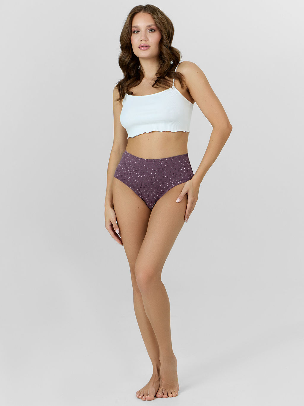 Цена за 2 штуки! Трусы макси женские фиолетовые в горошек - Mark formelle фото 6