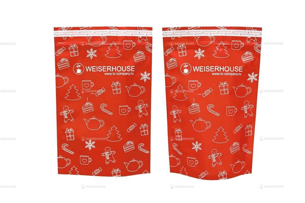 Пакет красный НГ WEISERHOUSE 250 гр, 1 уп*10шт.