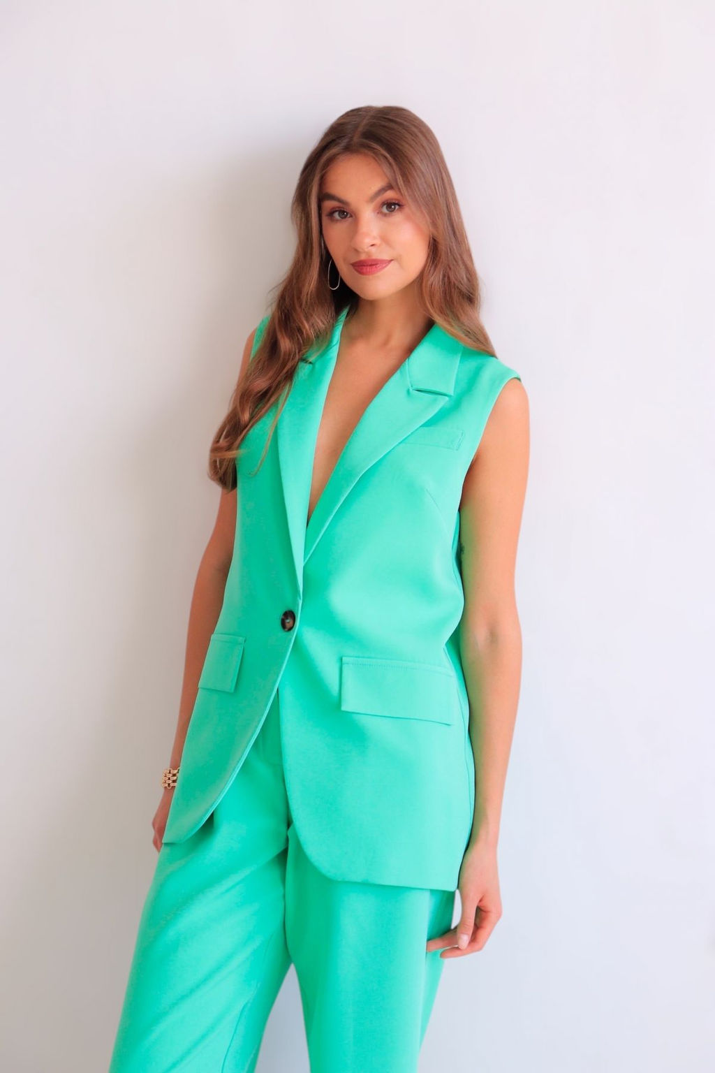 Martichelli Костюм с жилетом бирюзовый фото 6