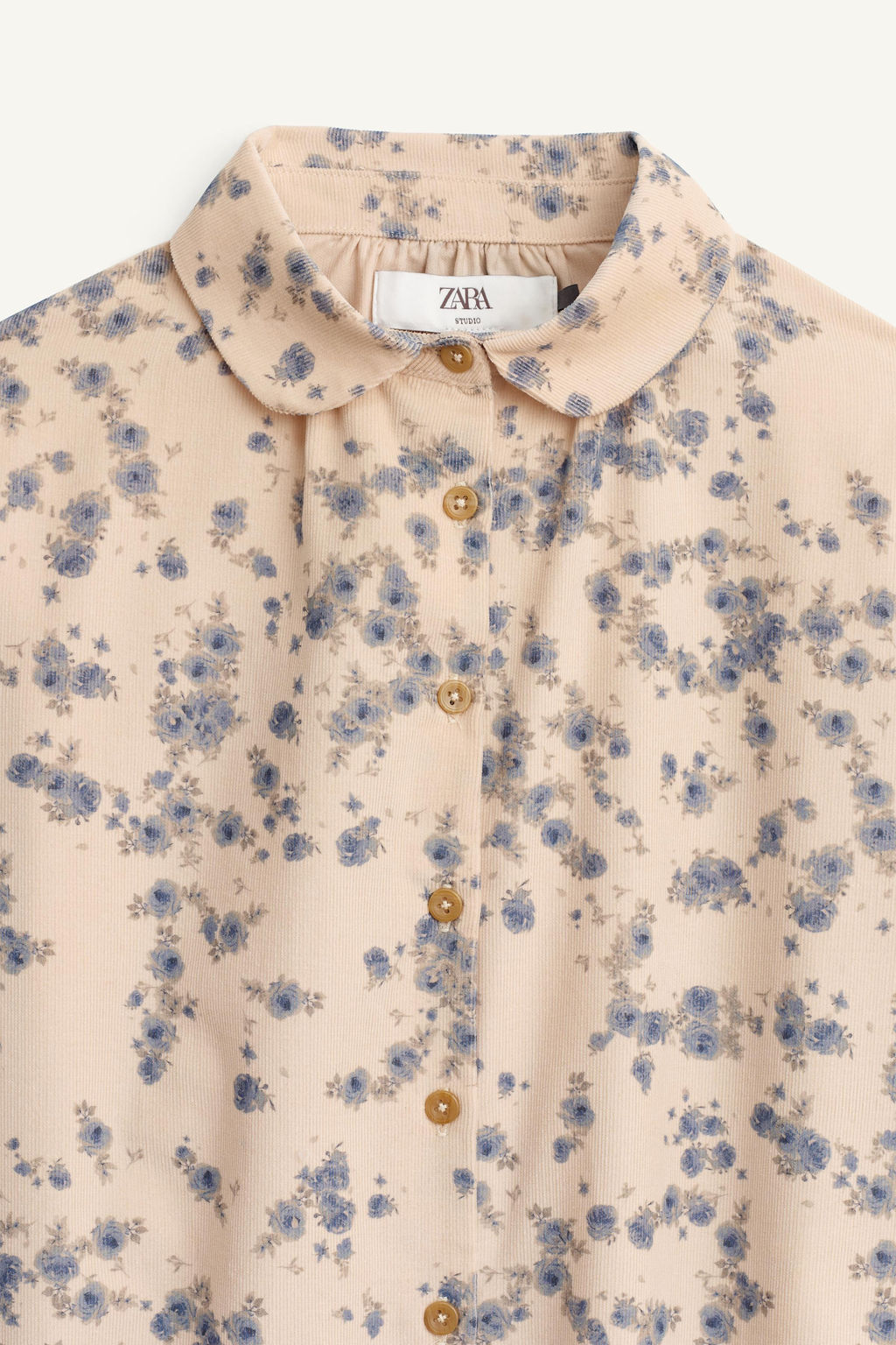 LIMITED EDITION FLORAL MICRO CORDUROY SHIRT - Zara фото 7