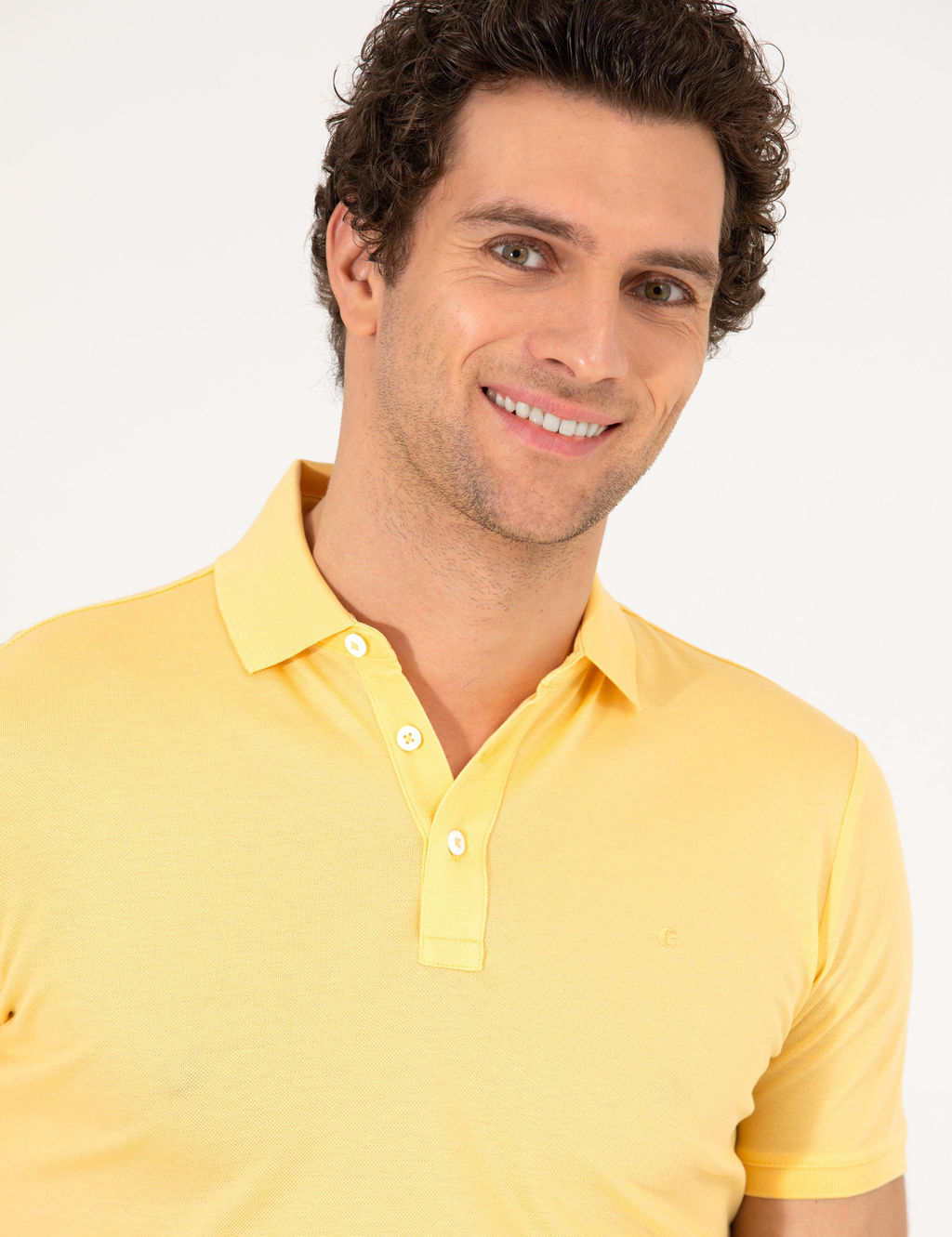 Светло-желтая облегающая базовая футболка - Cacharel фото 3