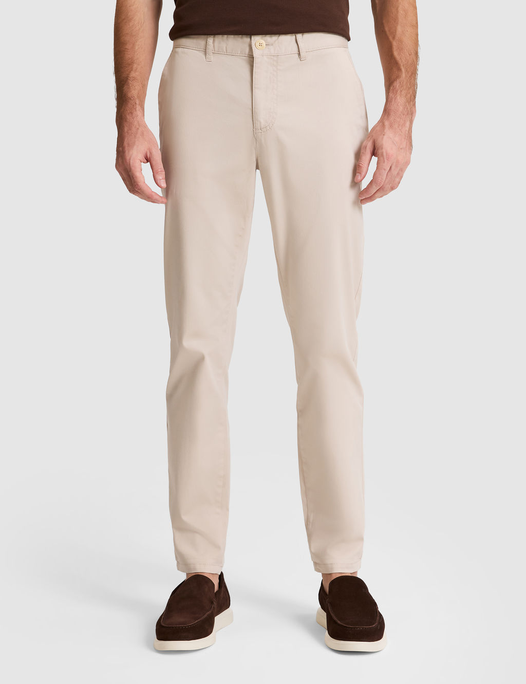 Bej Slim Fit Basic Kanvas Pantolon