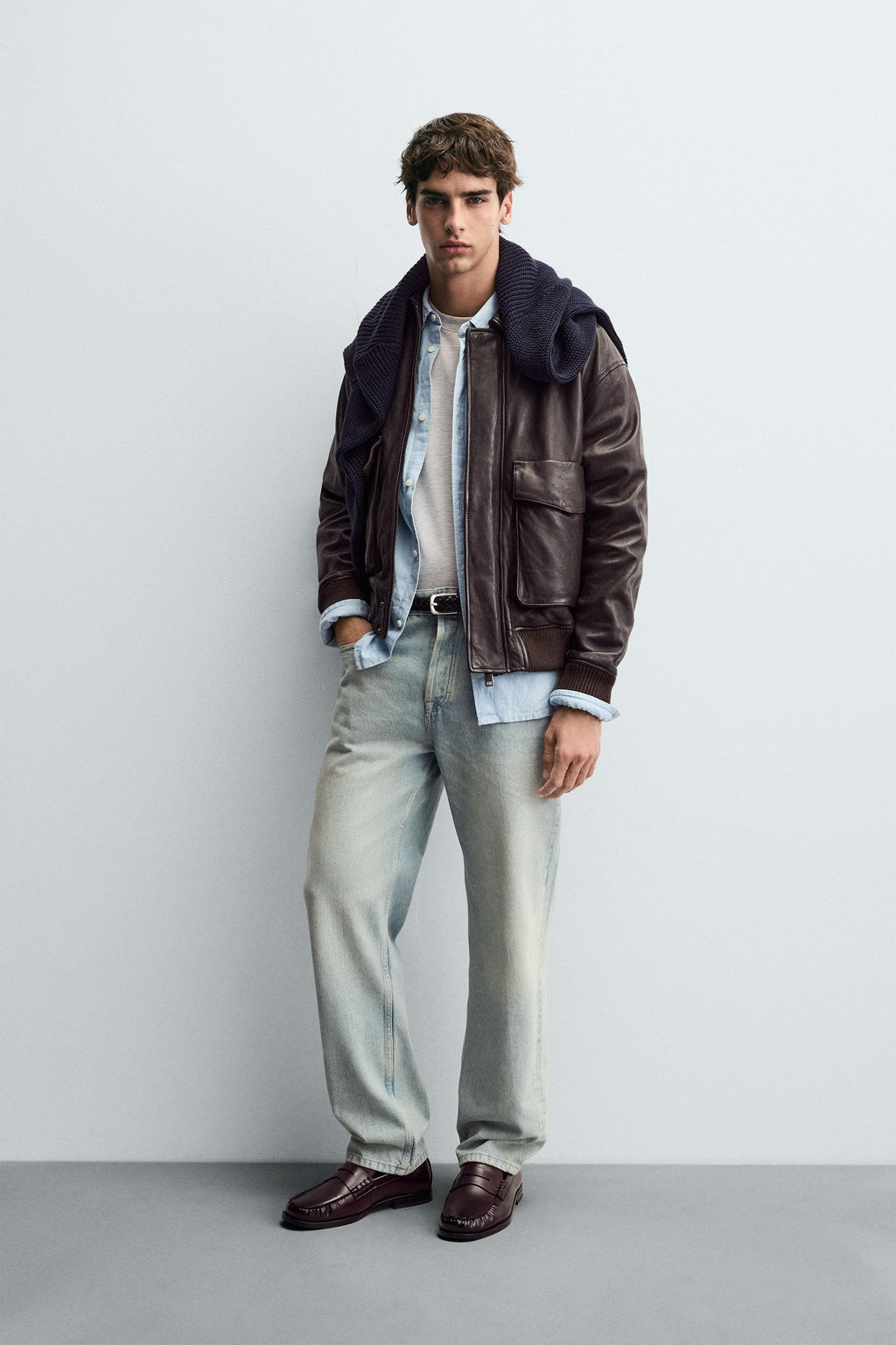 LEATHER JACKET WITH POCKETS
