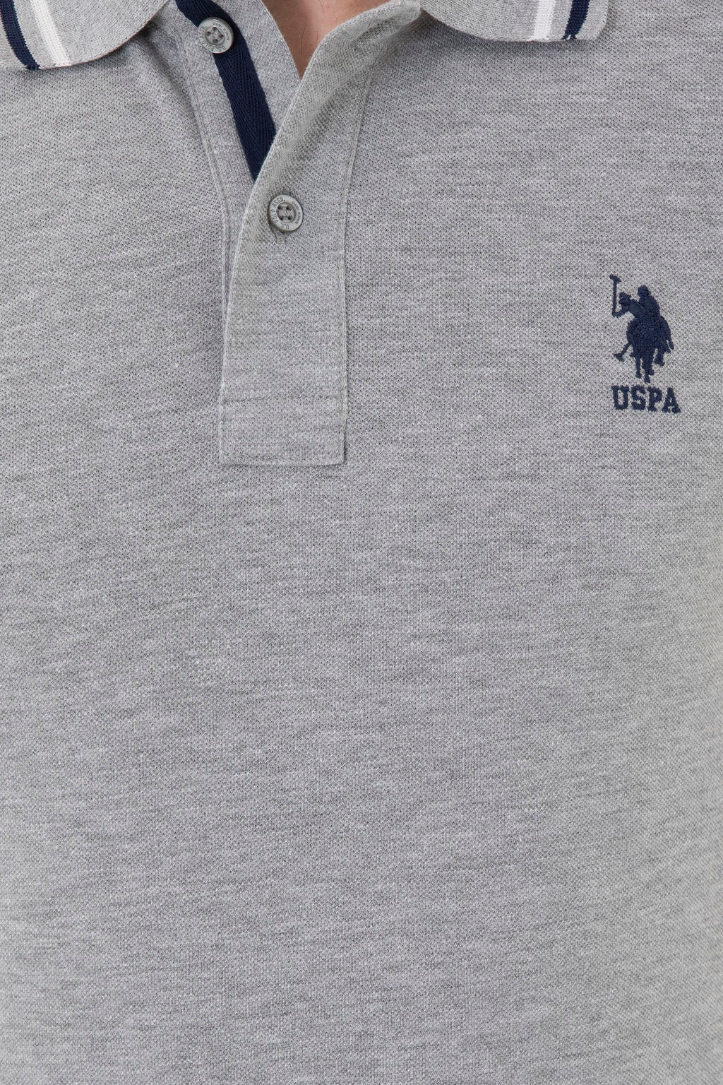 Мужская серая меланжевая базовая футболка - U.s. polo assn фото 14