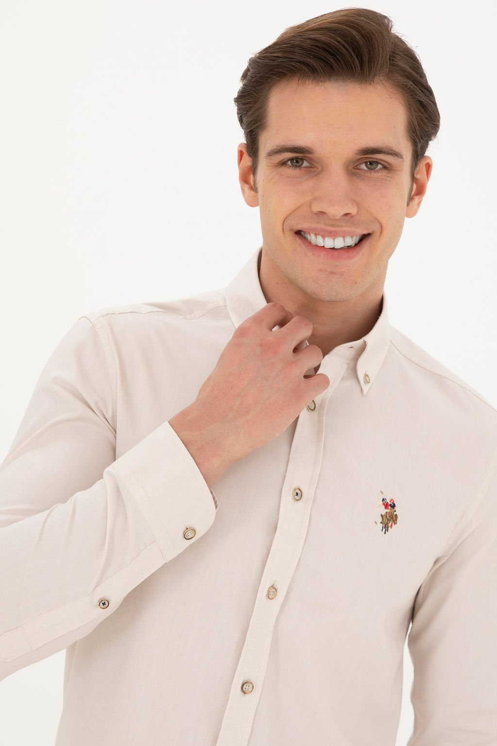 Мужская базовая рубашка с длинным рукавом Stone - U.s. polo assn фото 9