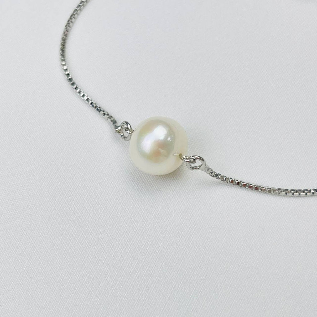 Браслет регулируемый на цепочке с Жемчугом - Радуга самоцветов фото 3