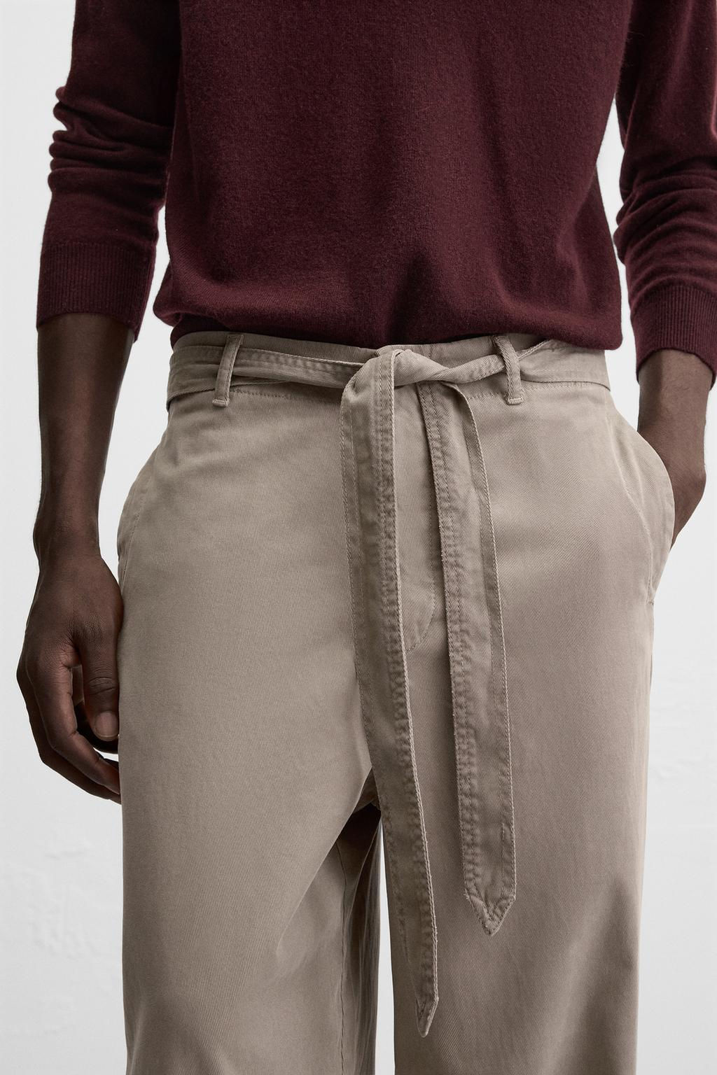 TEXTURED TROUSERS WITH BELT - Zara фото 23
