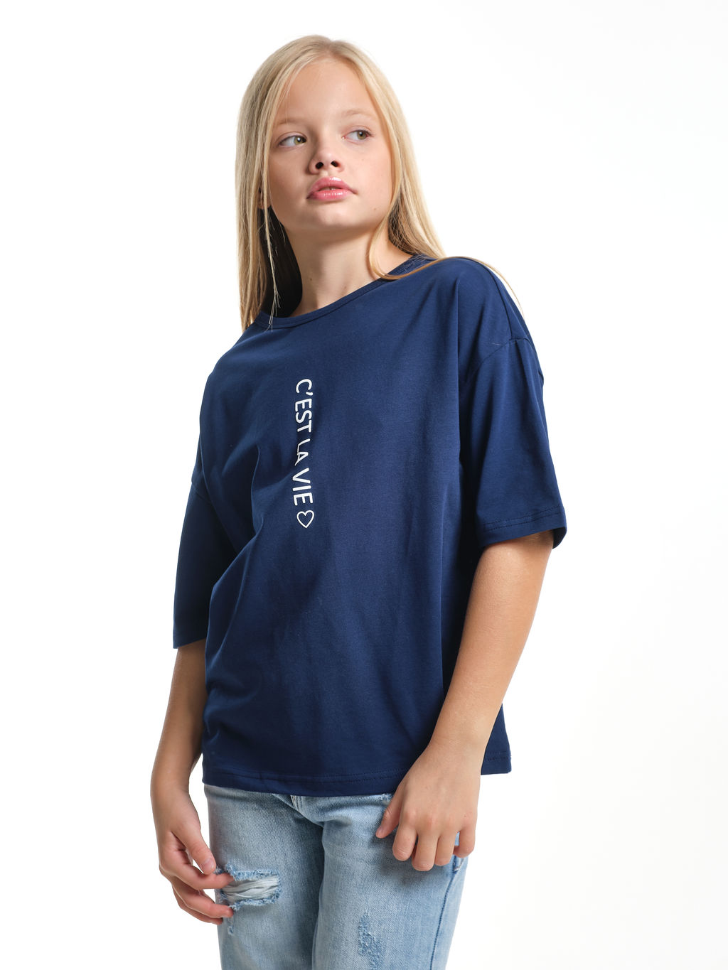 Футболка оверсайз для девочки подростка UD 7922 св.синий - Mini maxi фото 3