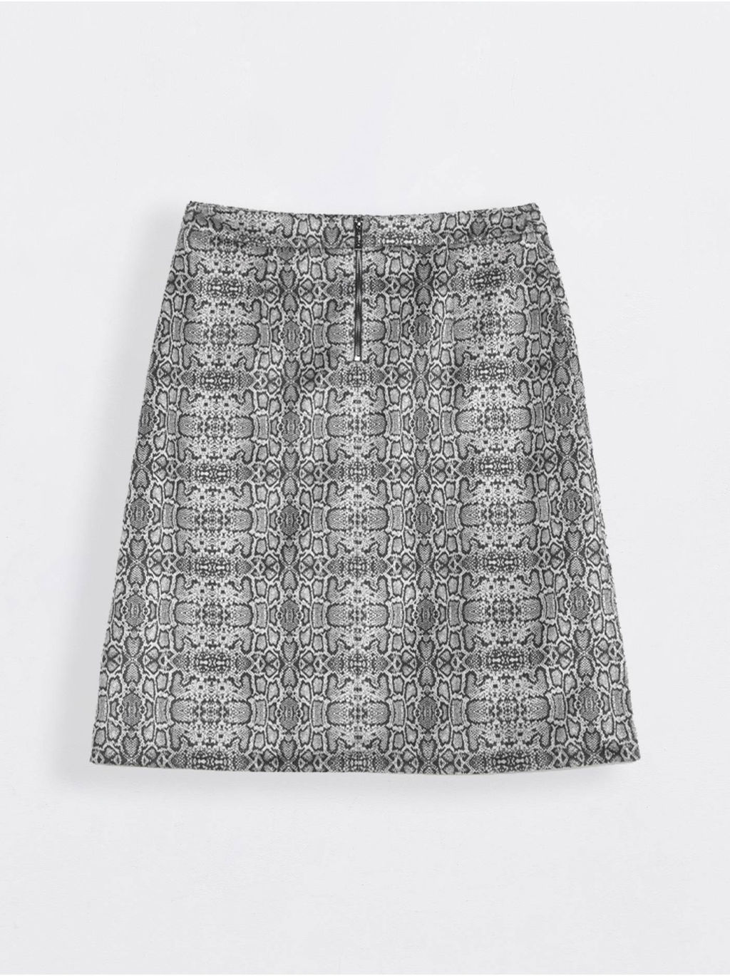 CONTE Замшевая юбка А-силуэта со змеиным принтом ATHENA light grey snake