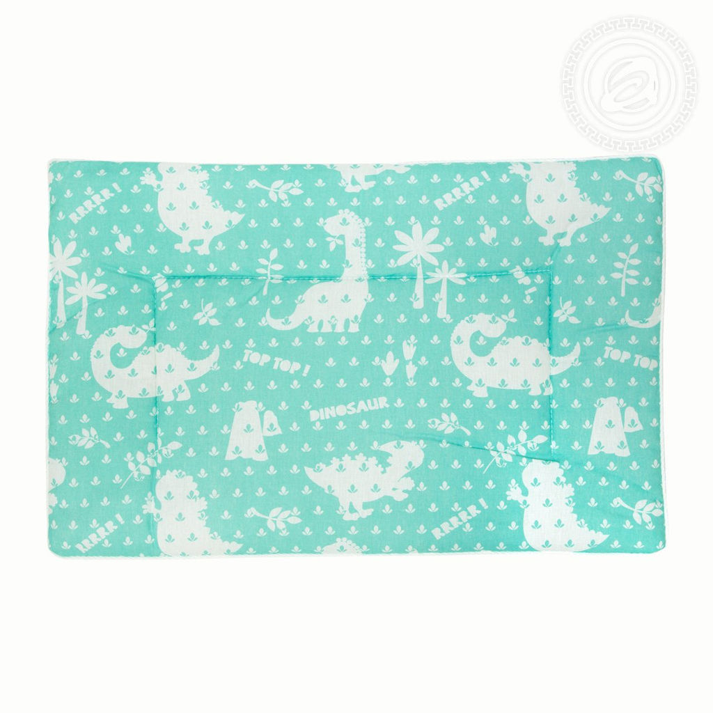 Динопарк Набор для новорожденных Динопарк/Борта:6шт; Подушка:1 шт-40*60; Наволочка(клапан):1шт.-40*60; Простыня на резинке:1шт.-120*60; Одеяло:1шт.-110*90; Пододеяльник:1шт.-110*90 Набор в кроватку (бязь) - Артпостелька фото 5