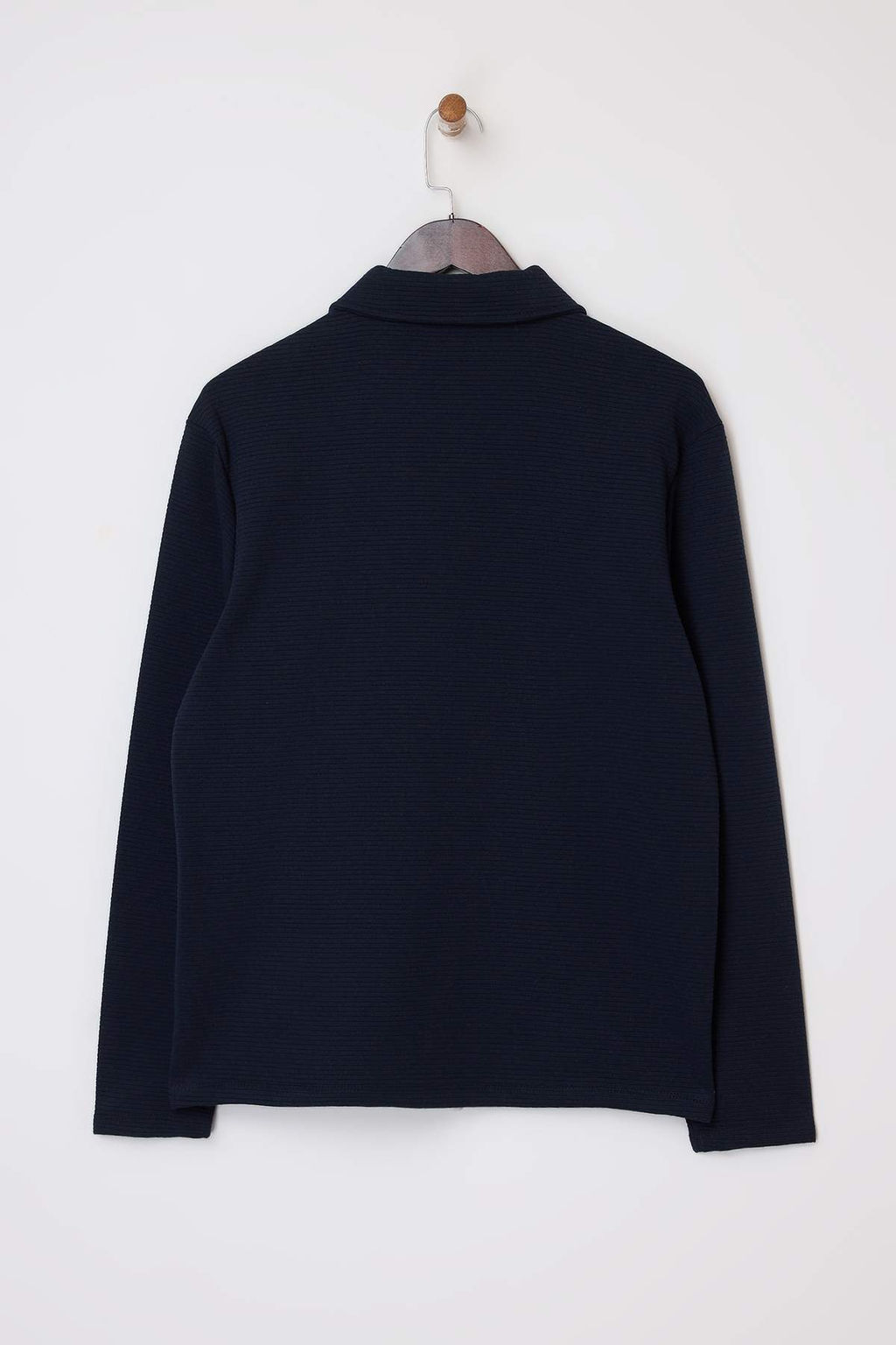 Lacivert Loose Fit Dokulu Fermuarl? Polo Yaka T-shirt TMNSS26PO00002 - Trendyolmilla фото 2