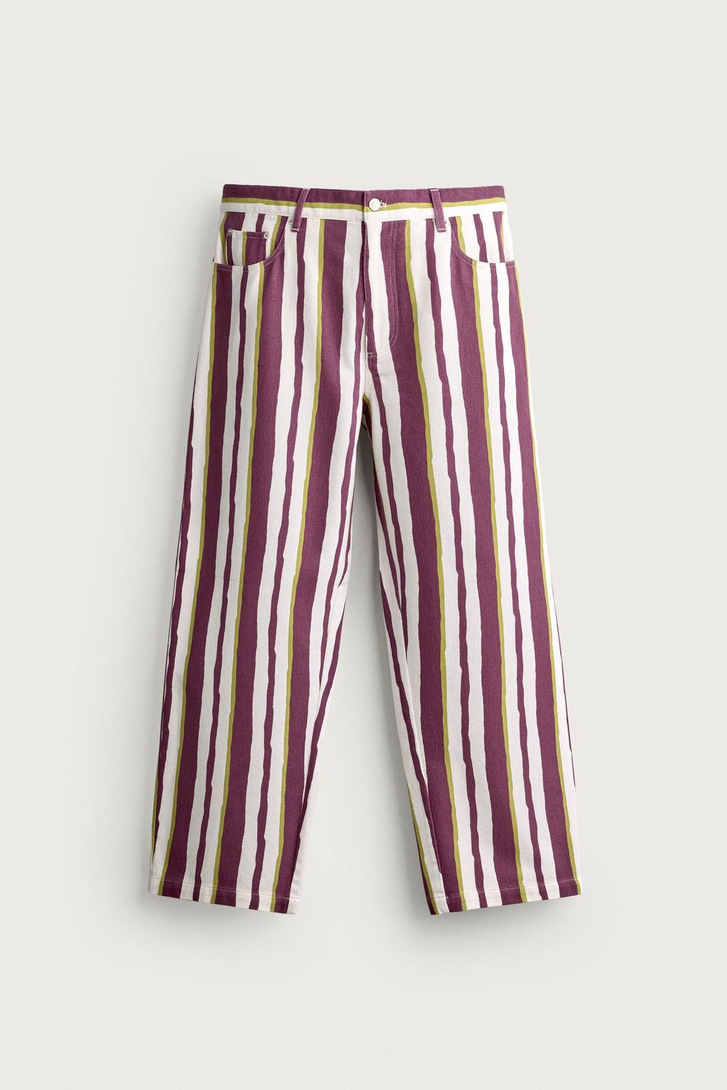 PANTAL?N STRAIGHT FIT RAYAS / Morado - Zara фото 6