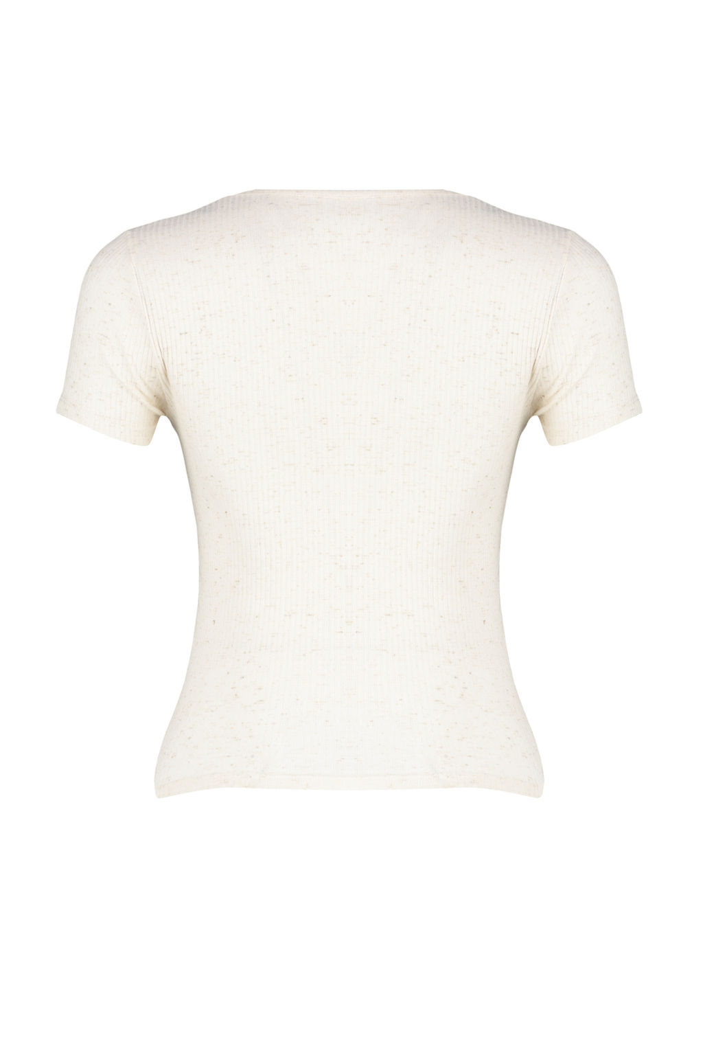 Ekru Ketenli Fitted/Vucuda Oturan Fitilli Esnek Orme Bluz TWOSS24BZ00566 - Trendyolmilla фото 8