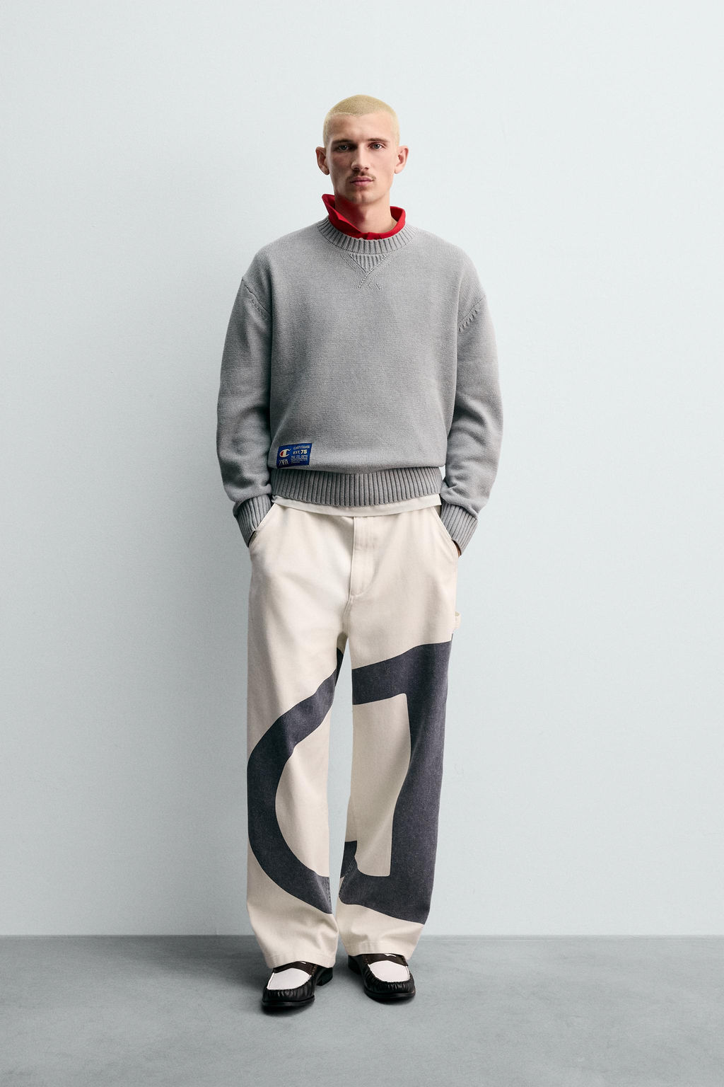 CHAMPION ® X ZARA STRIPED PATCH SWEATER
