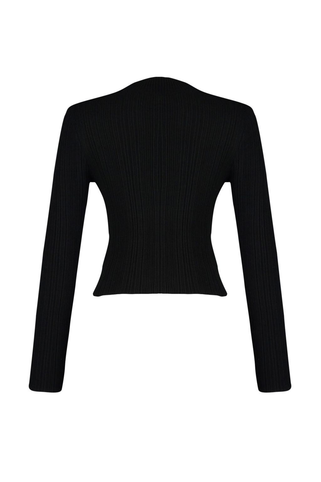 Siyah Dik Yaka Triko Kazak TWOAW24KZ00329