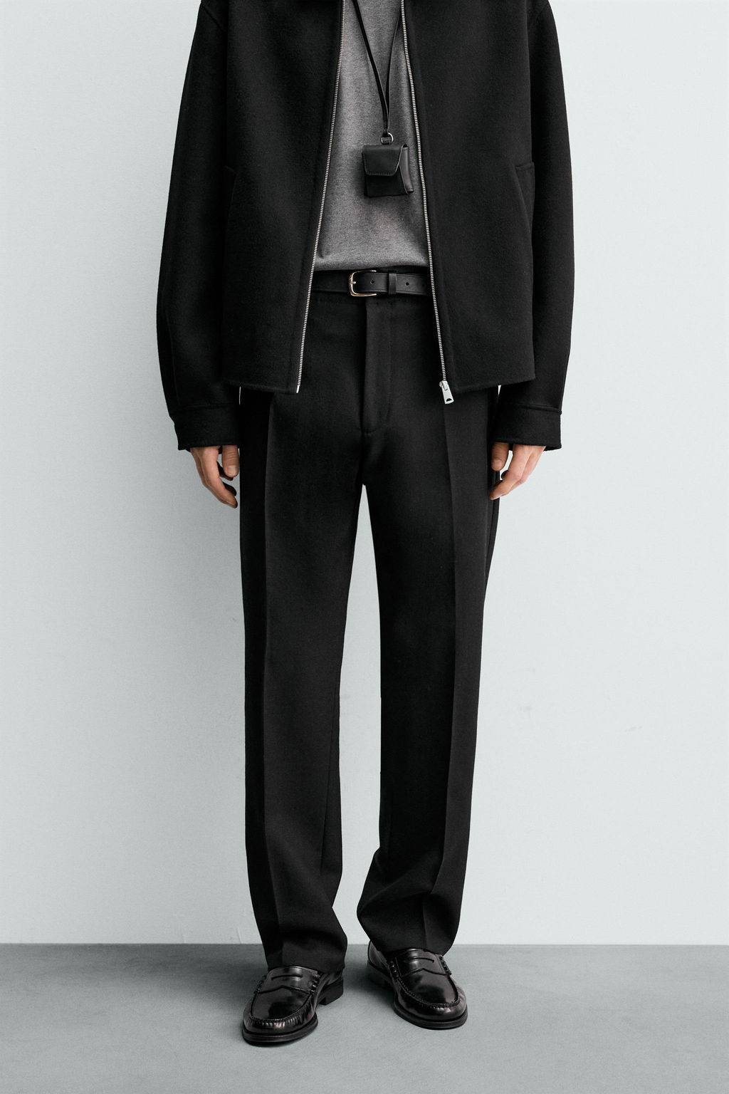 PANTAL?N CHINO 100% LANA ORIGINS / Negro - Zara фото 2