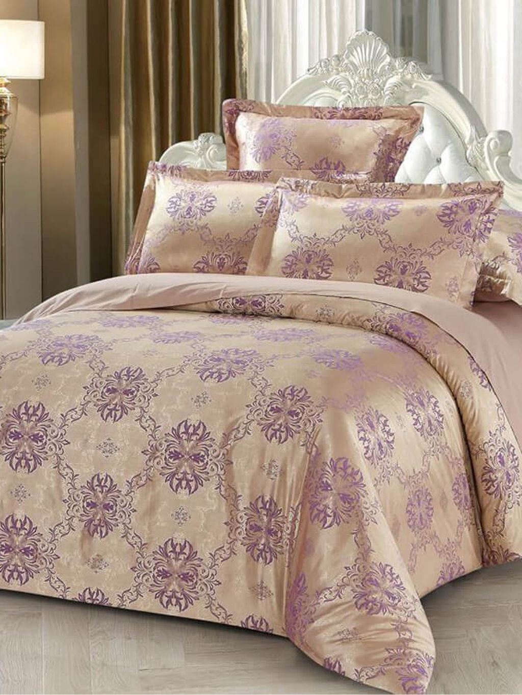 Постельное белье сатин жаккард в подарочной упаковке - Донна Семейный (нав.70х70)