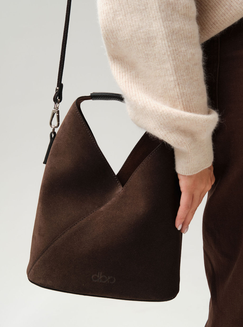 Замшевая сумка Rebecca DBR 31370 черный каштан  фото 6