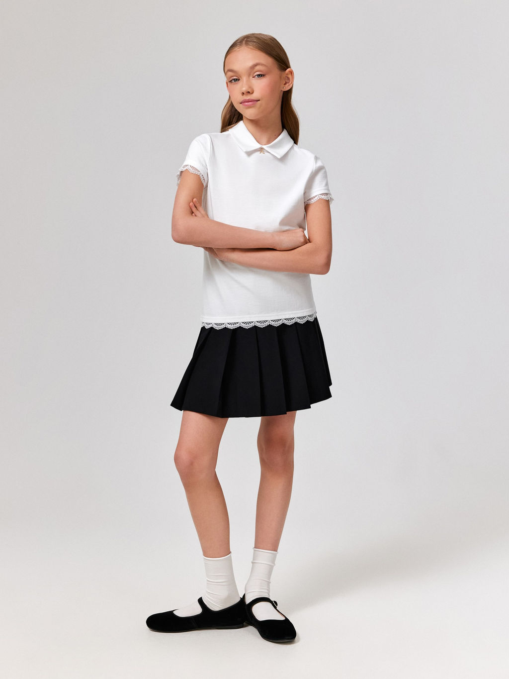 ACOOLA / Блузка детская для девочек Gvinevra белый  фото 7