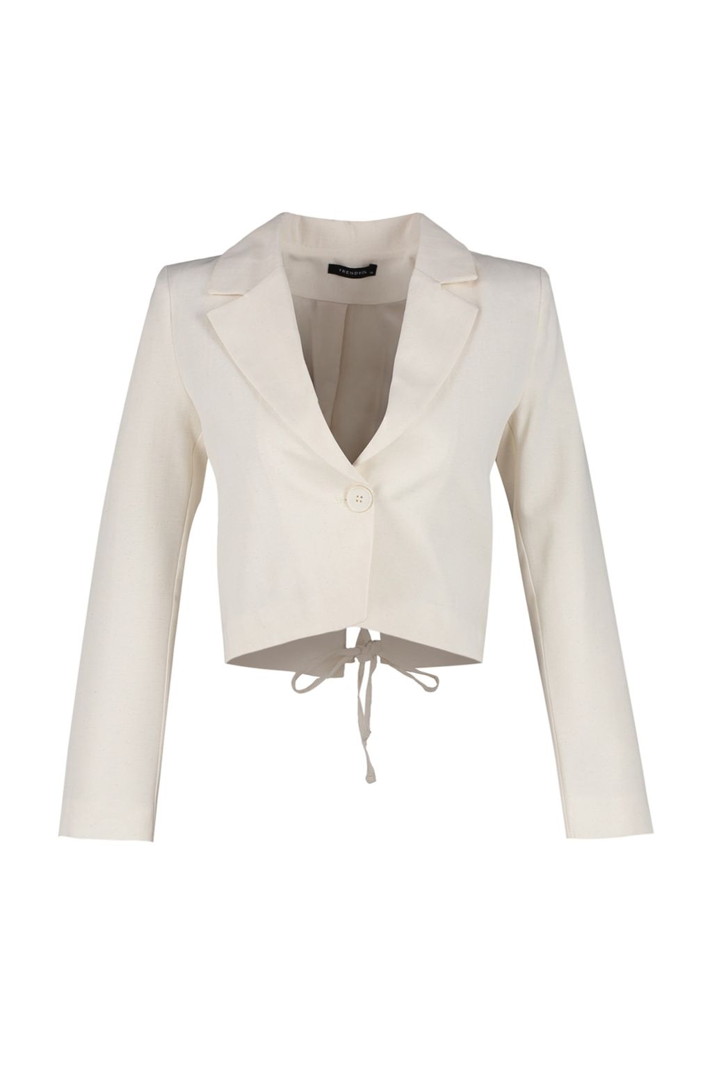 Tas Crop Dokuma Blazer Ceket TWOSS23BC00101 - Trendyolmilla фото 7