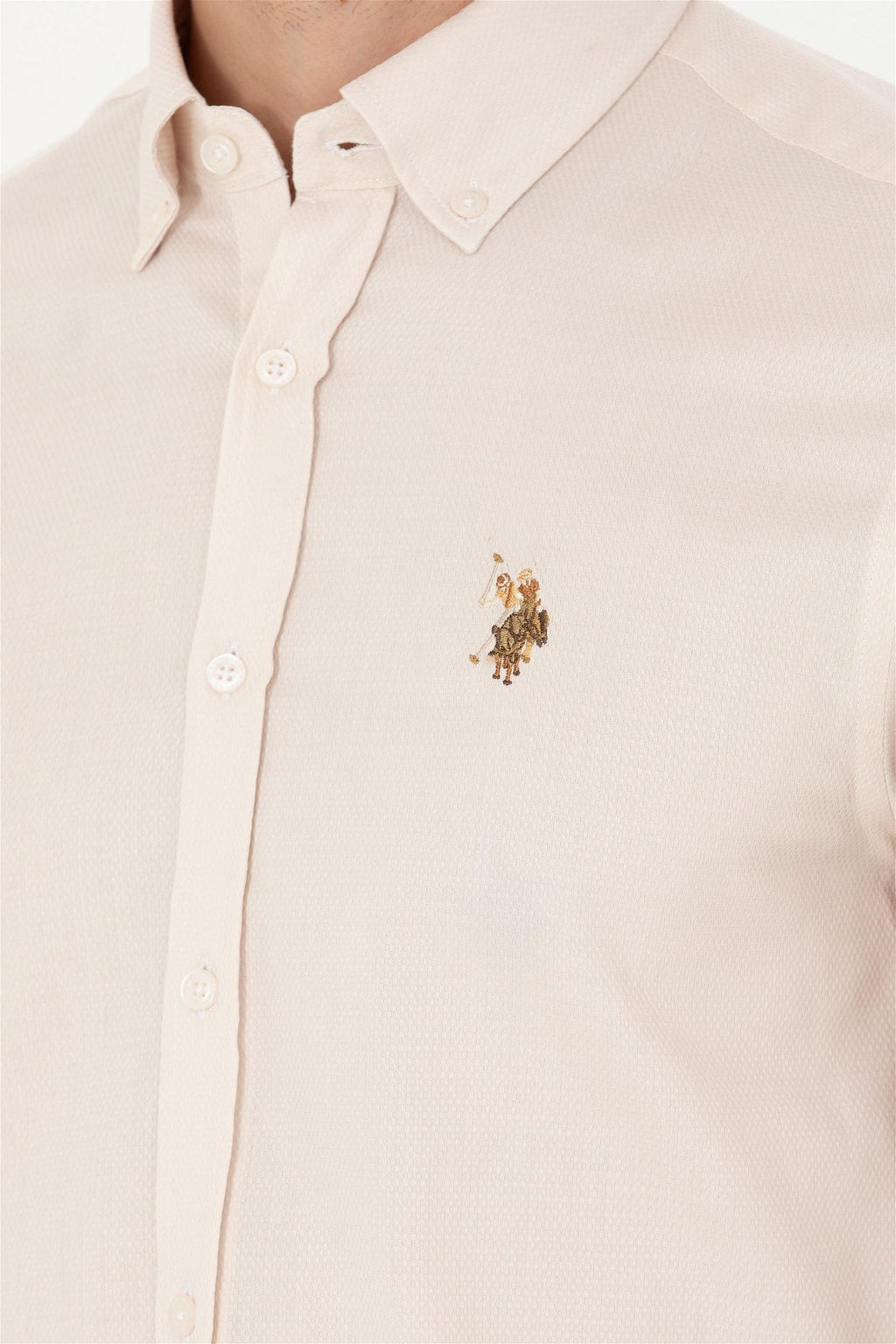 U. S. Polo Assn Мужская белая рубашка с длинным рукавом - U.s. polo assn фото 7