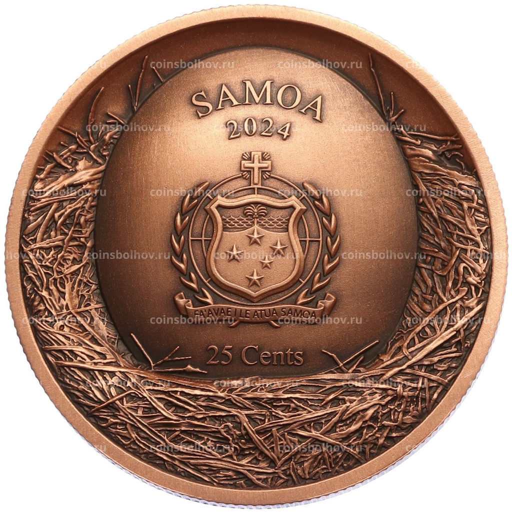 Монета 25 центов 2024 года Самоа Филин