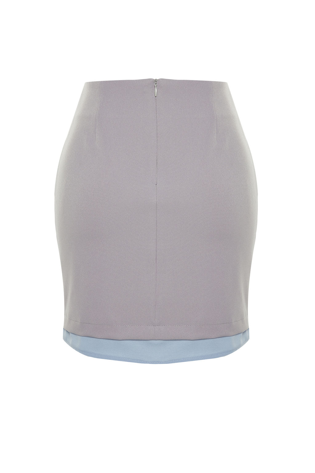 TRENDYOLMILLA Gri Etek Ucu Detayl? Mini Boy Dokuma Etek TWOSS24ET00092