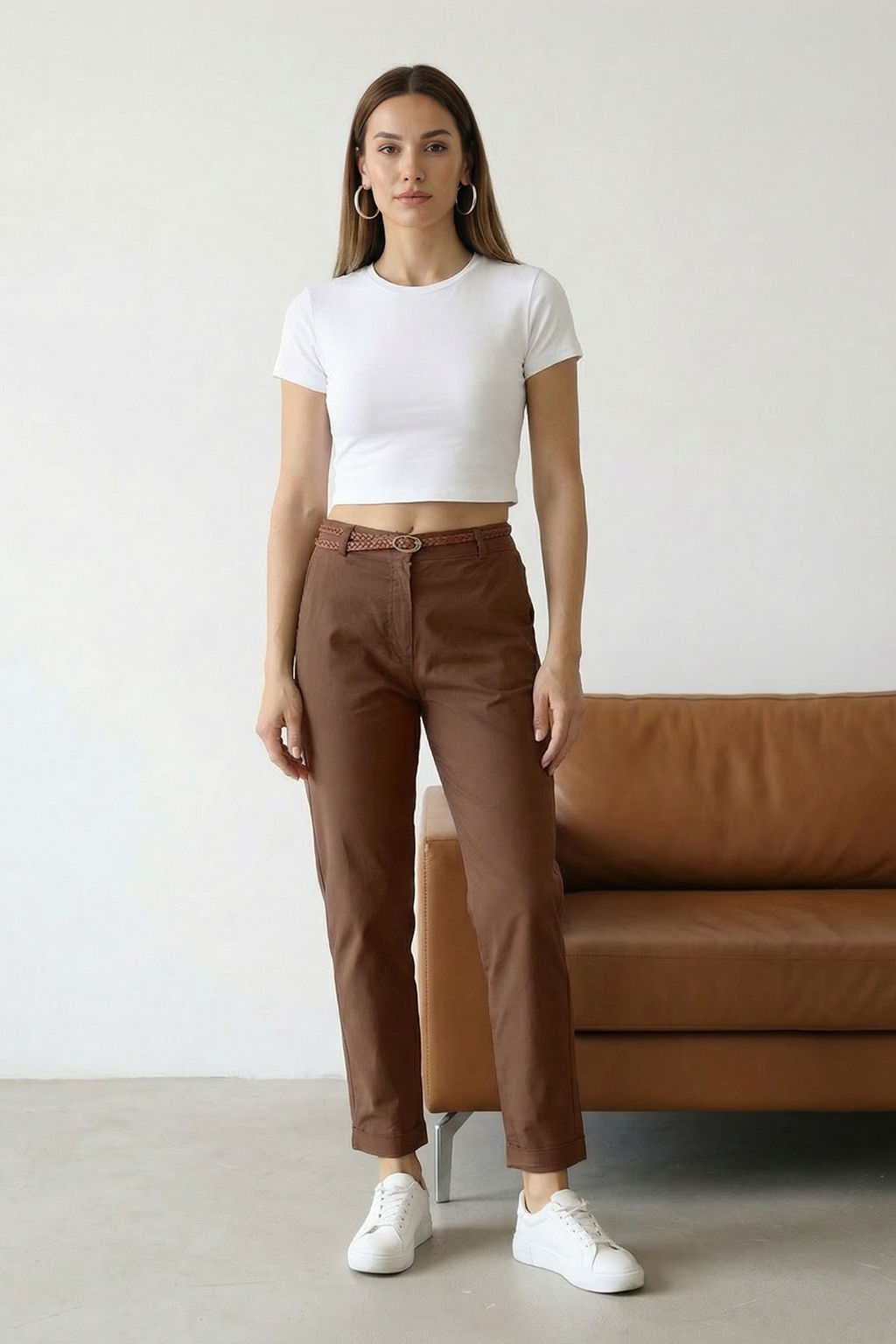 Haki Kemerli Chino Pantolon TWOAW26PL00109 - Trendyolmilla фото 10