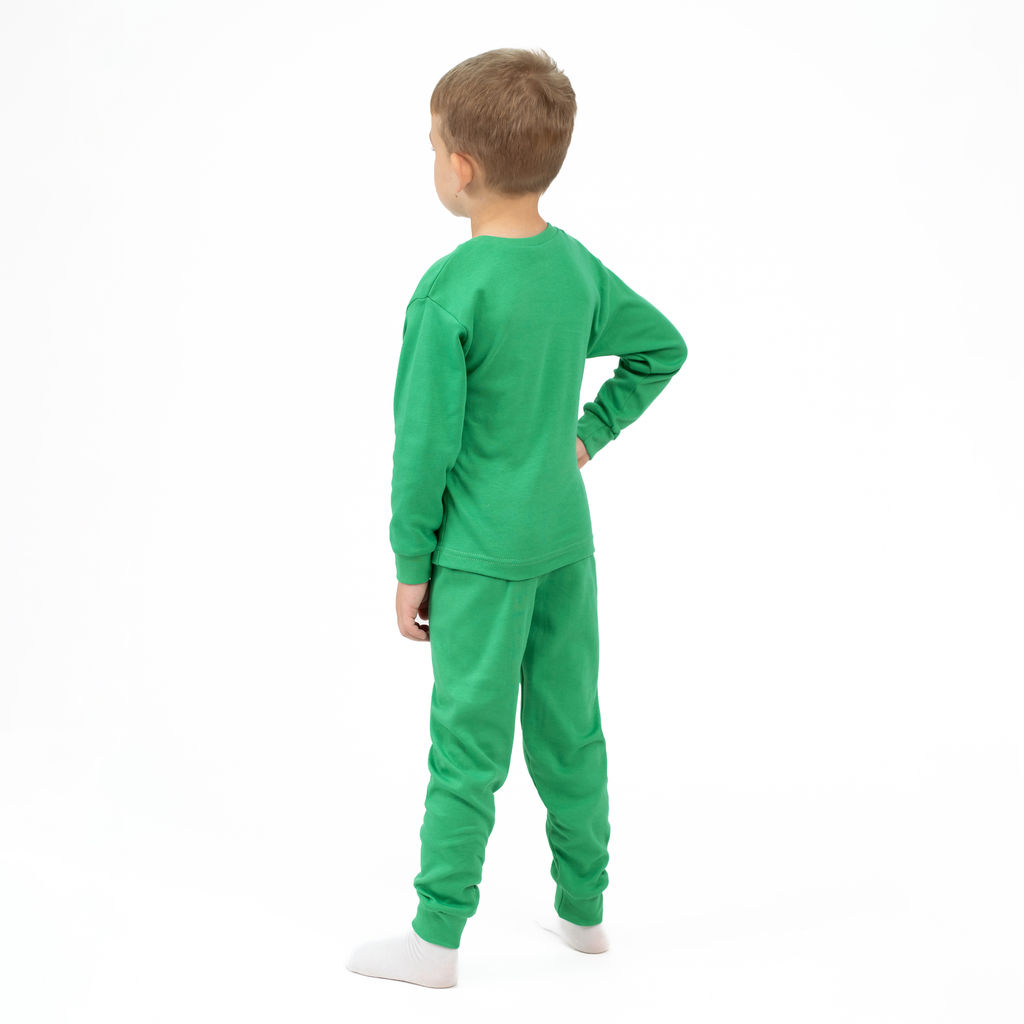 Пижама детская зеленая дракон ПЖ-1818 (110-116, 60)