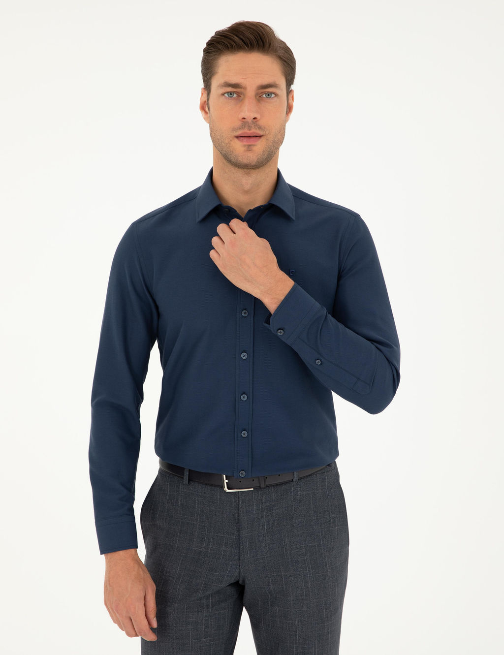 Lacivert Slim Fit Arm_rl_ Uzun Kollu G_mlek