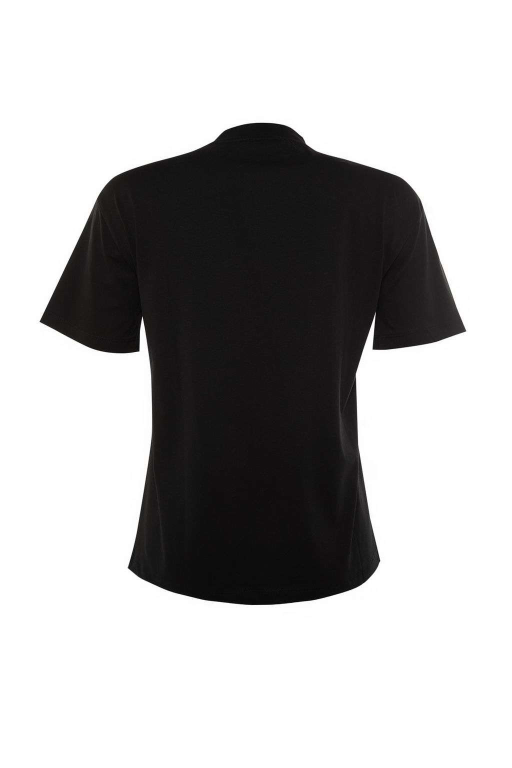 Siyah %100 Pamuk Basic Regular/Normal Kal?p Dik Yaka Orme T-Shirt TWOAW20TS0096