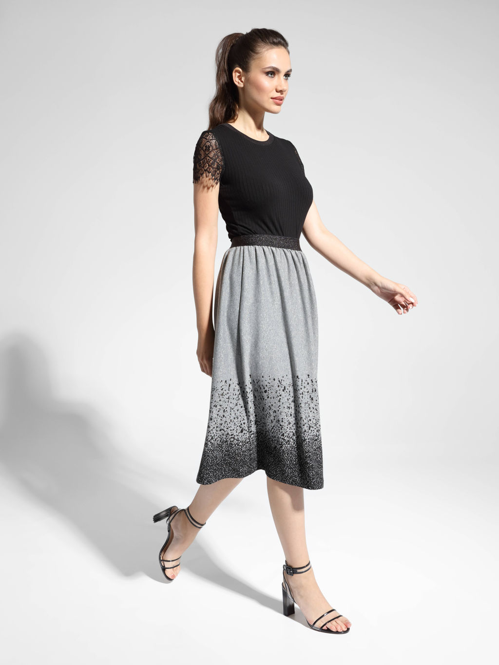 CONTE Юбка с эффектом градиента DORE grey gradient grey gradient