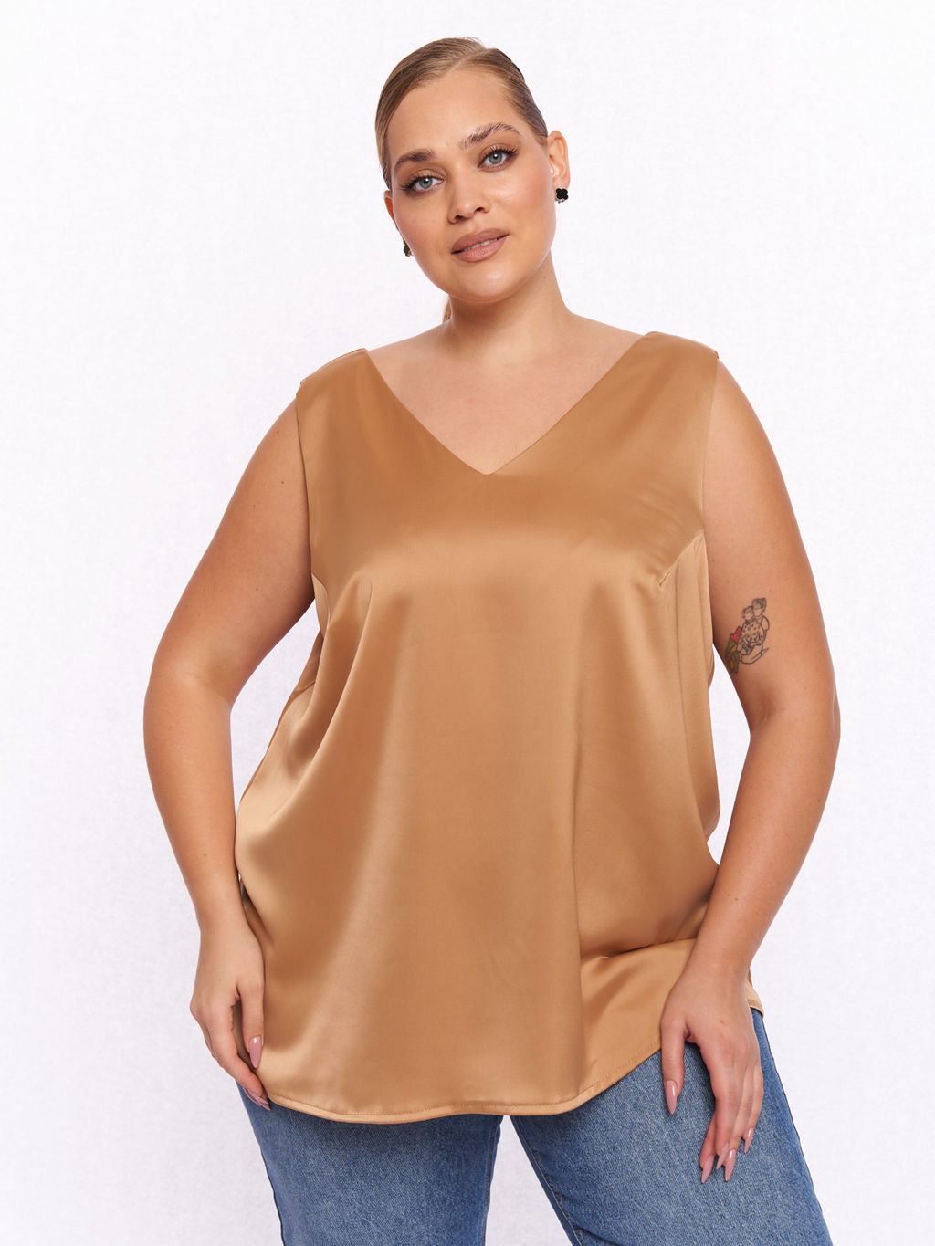 Топ атласный ZMT10237YLW50