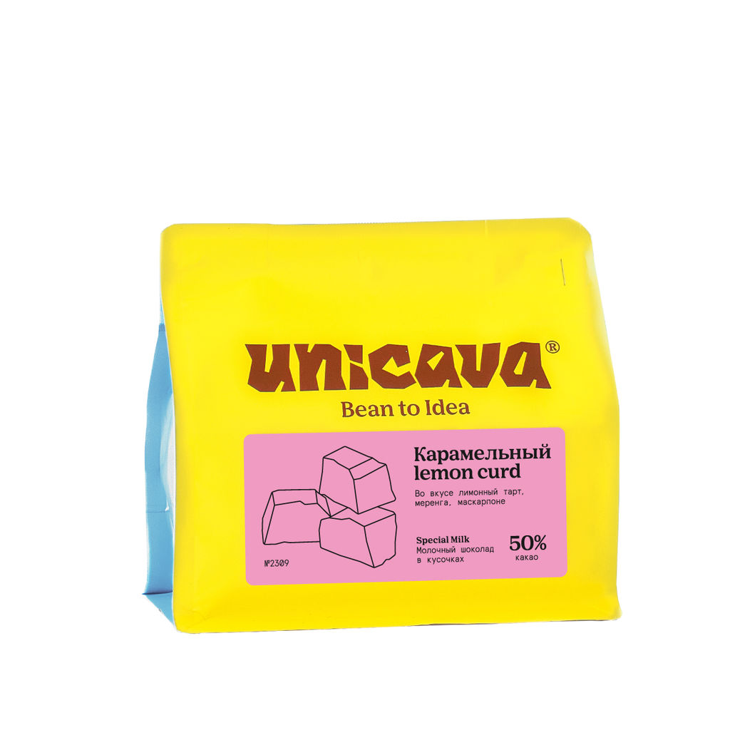 Карамельный lemon curd, молочный шоколад 50 %
