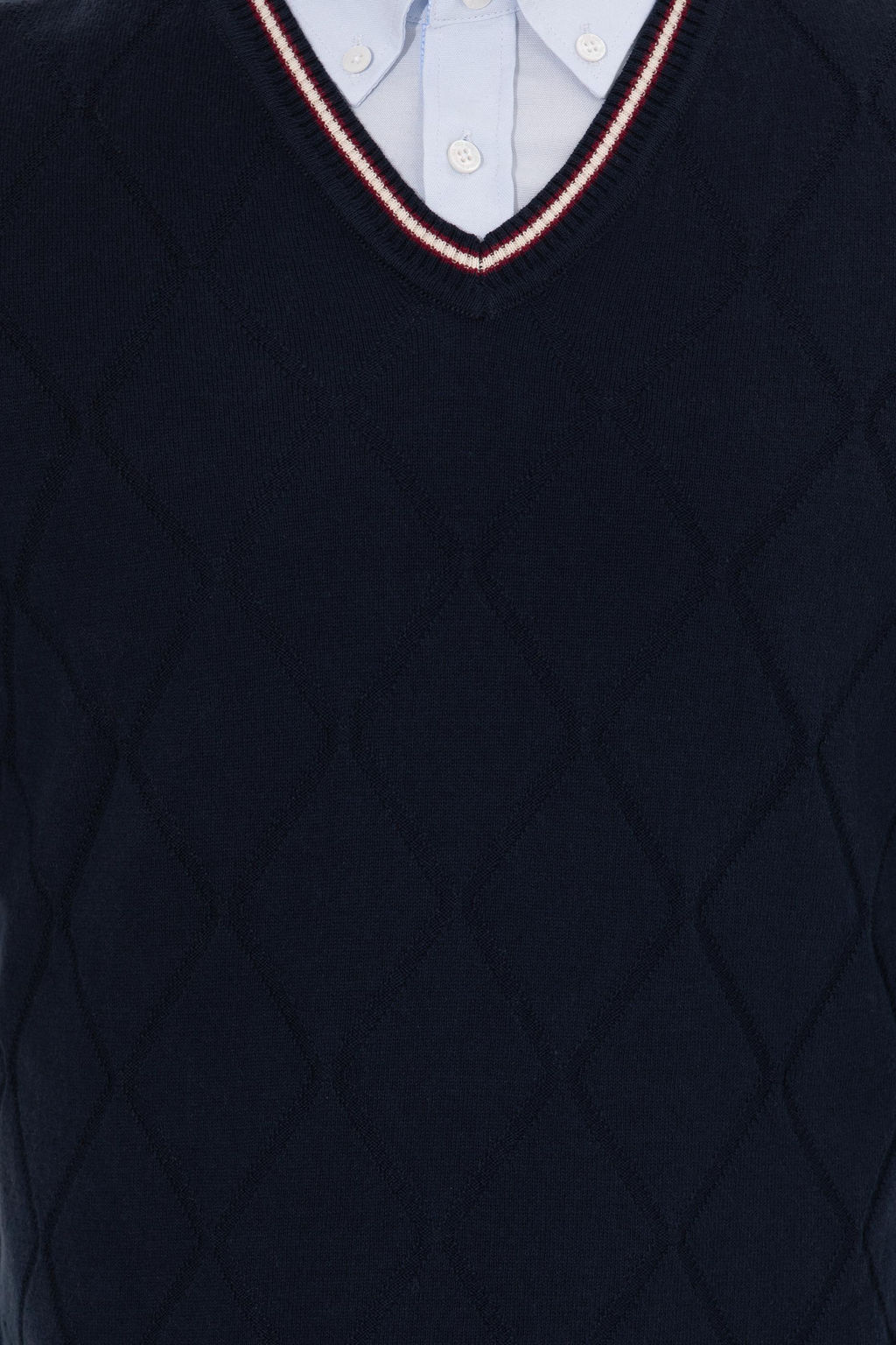 U. S. Polo Assn Мужской темно-синий трикотажный свитер с v-образным вырезом - U.s. polo assn фото 6