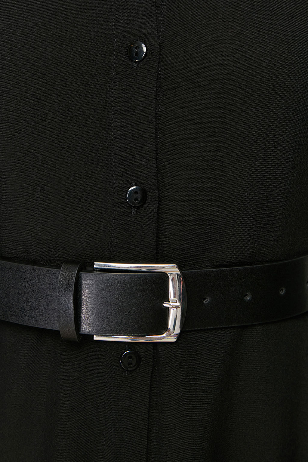 TRENDYOLMILLA Siyah Kemerli Midi Dokuma Gomlek Elbise TWOAW21EL1428  фото 16