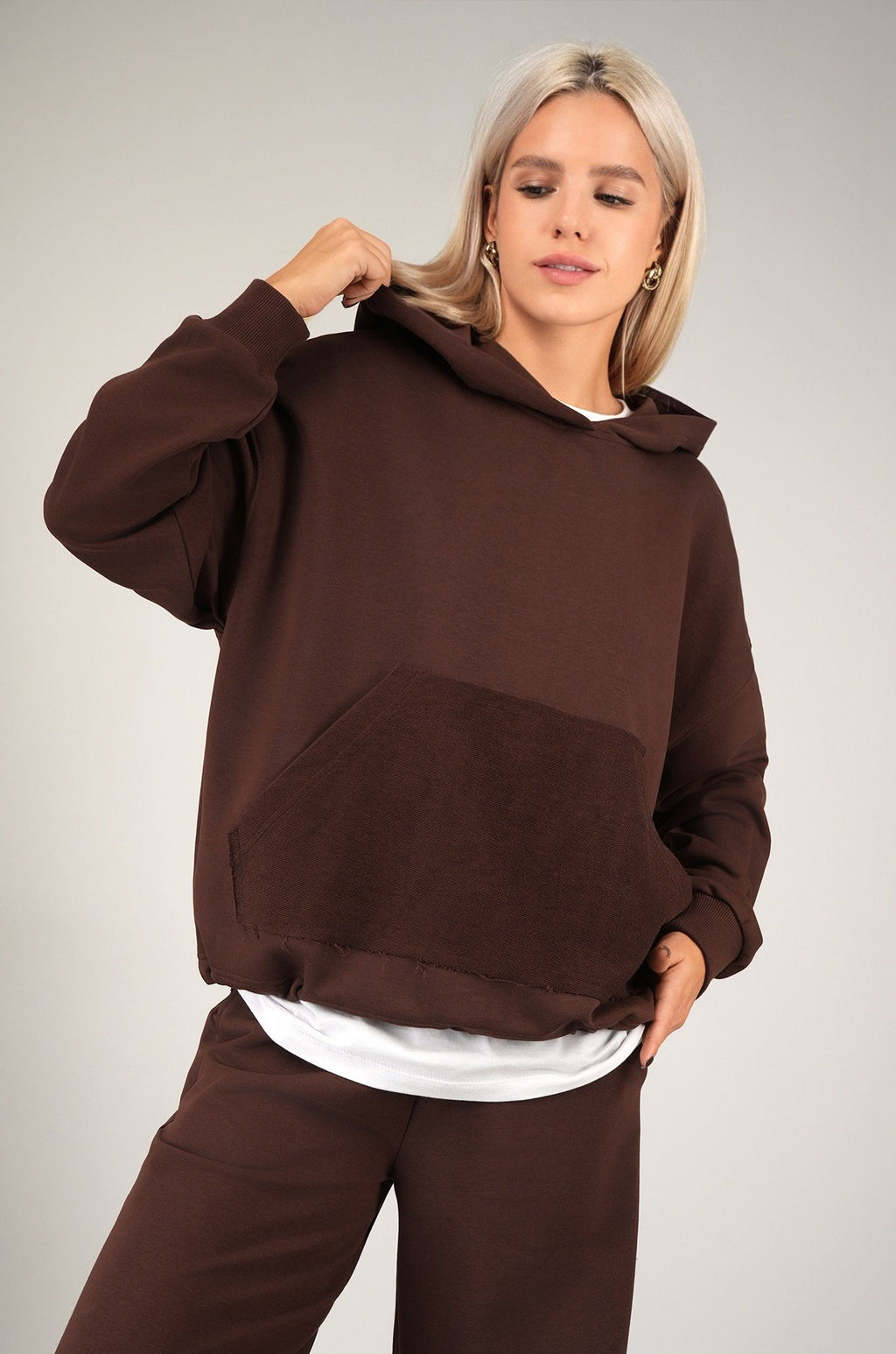 Женский костюм оверсайз из футера Happyfox