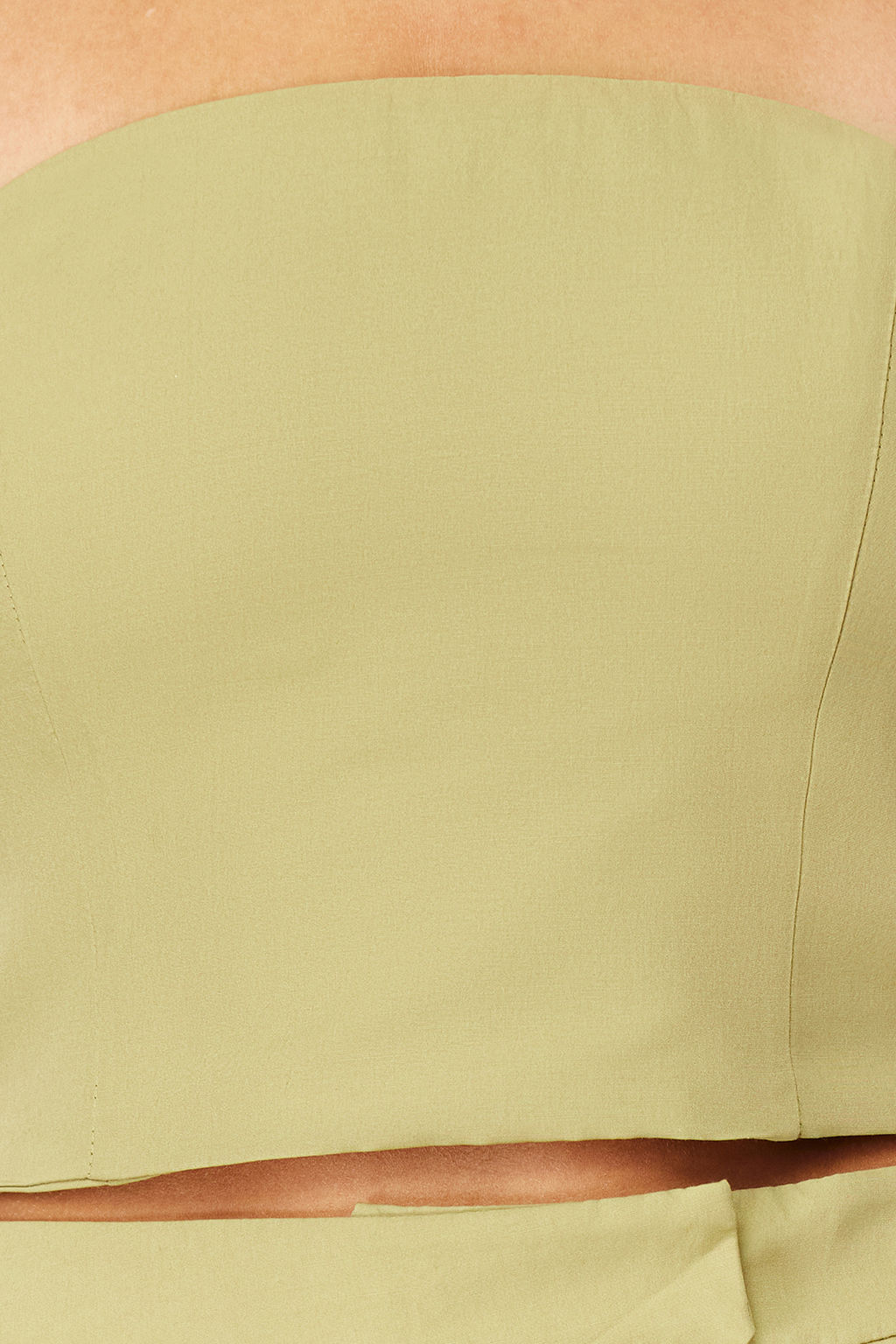 Haki Premium Crop Straplez Dokuma Bluz TWOSS24BZ00242 - Trendyolmilla фото 6