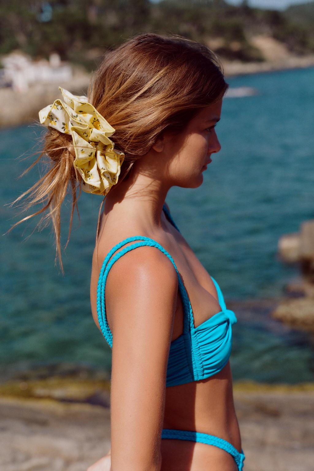 CONTRAST FLORAL MAXI SCRUNCHIE - Zara фото 2