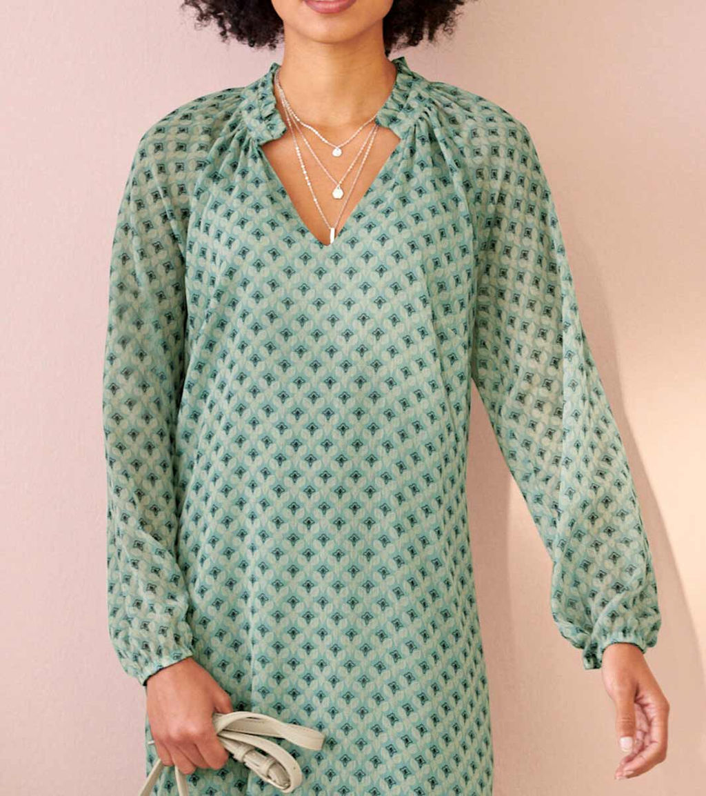 Платье, зелено-бежевое - Heine фото 5