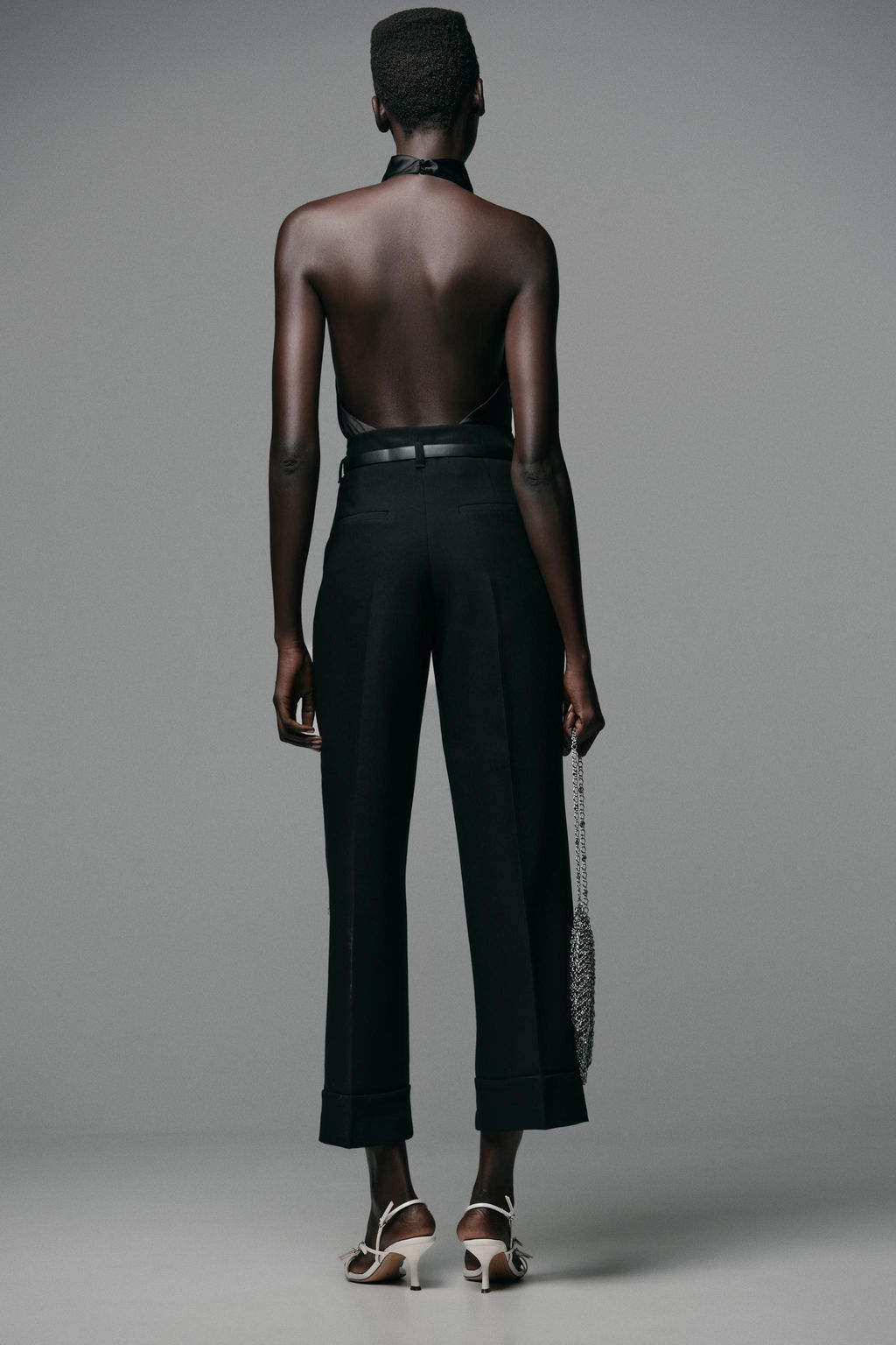 TURN-UP HEM TROUSERS WITH BELT