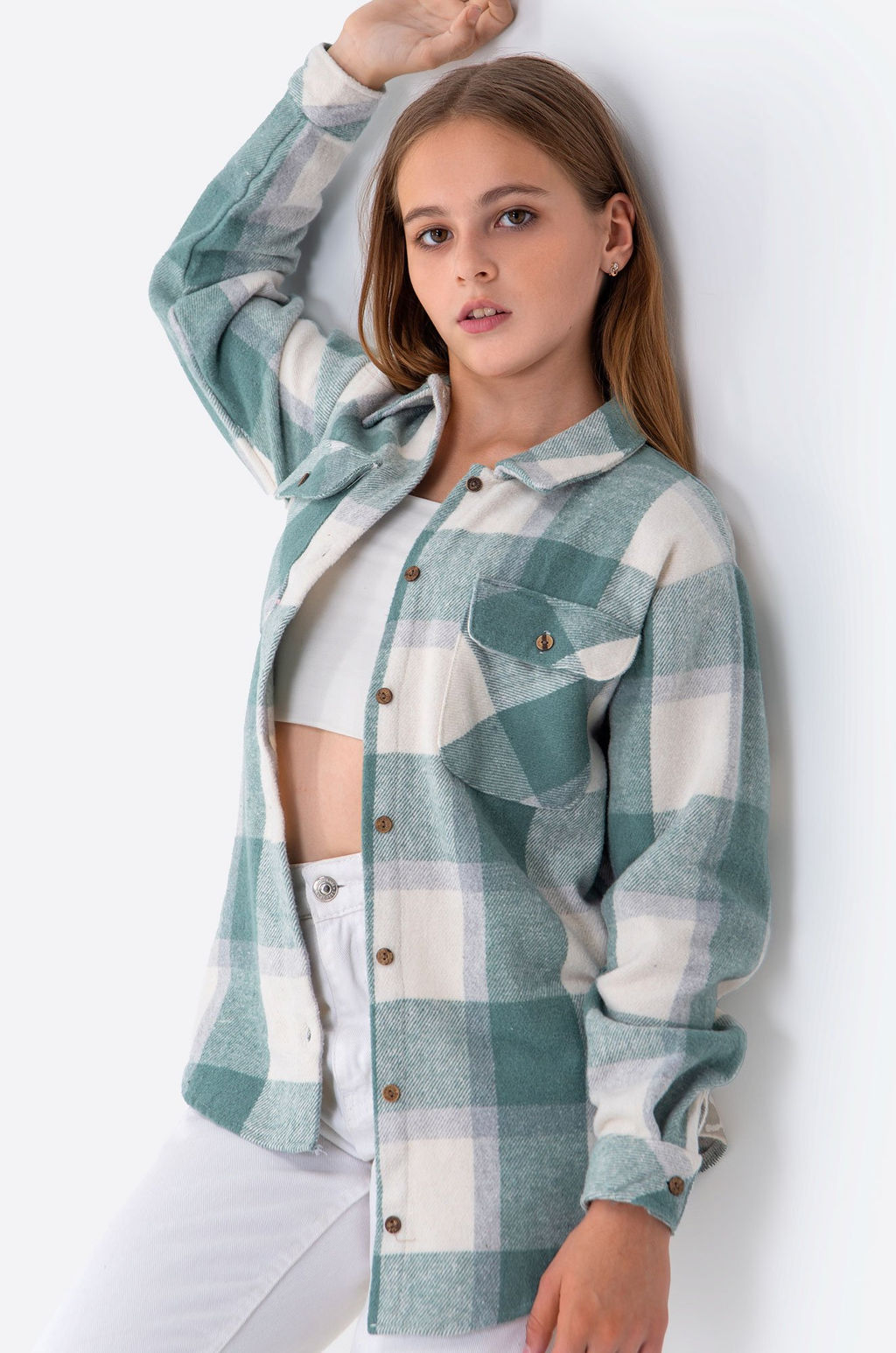 Теплая удлиненная рубашка для девочки Happy Fox фото 25