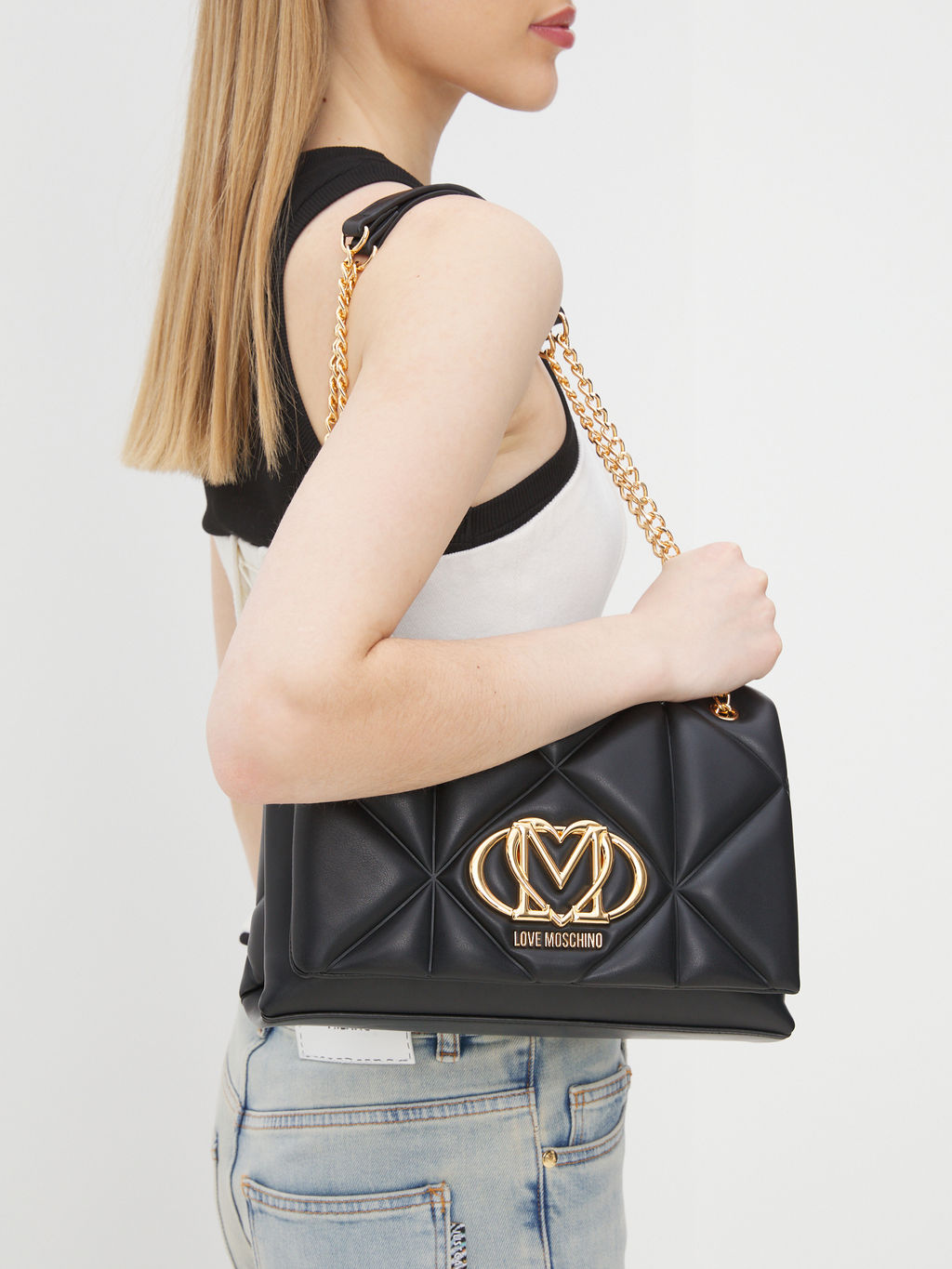 Женская сумка на плечо LOVE MOSCHINO EMBOSSED Q Артикул 4376982, черный фото 5