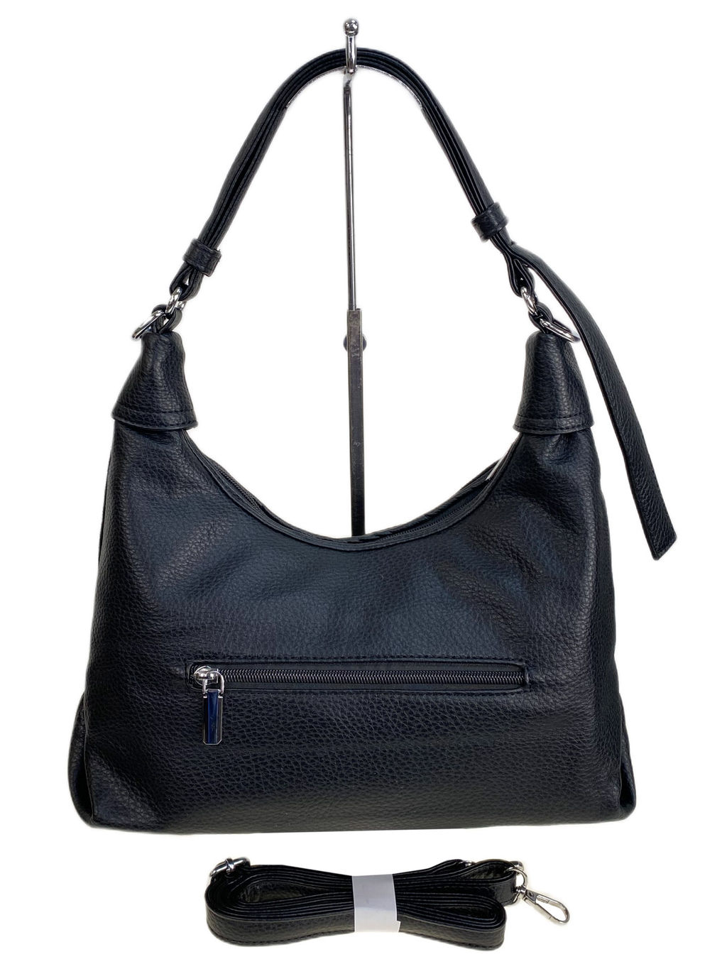 Женская сумка из искусственной кожи и натуральной замши, цвет черный - Greta фото 2