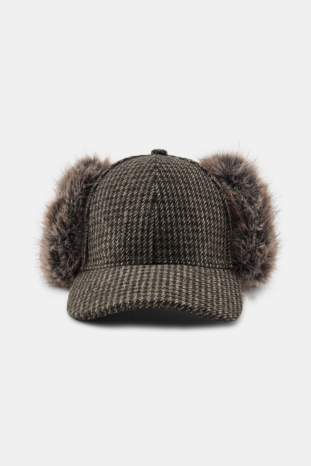 CHECK CAP WITH WOOL AND EAR MUFFS - Zara фото 7