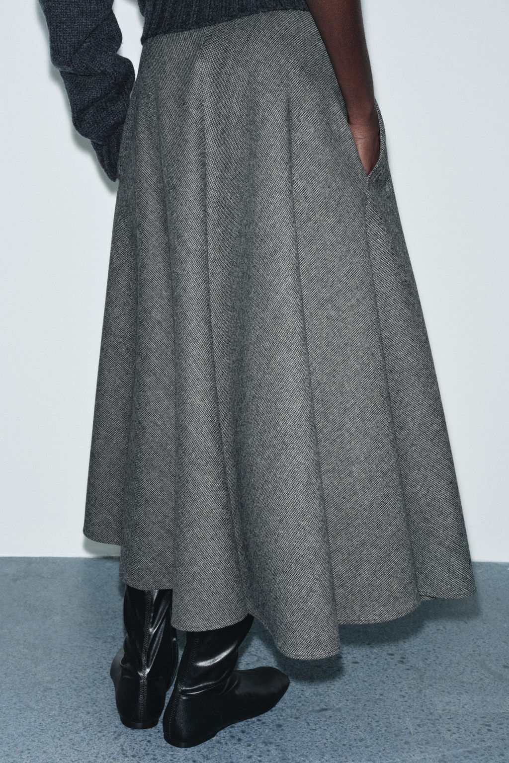 ZW COLLECTION CHECK LAYERED SKIRT WITH WOOL - Zara фото 2