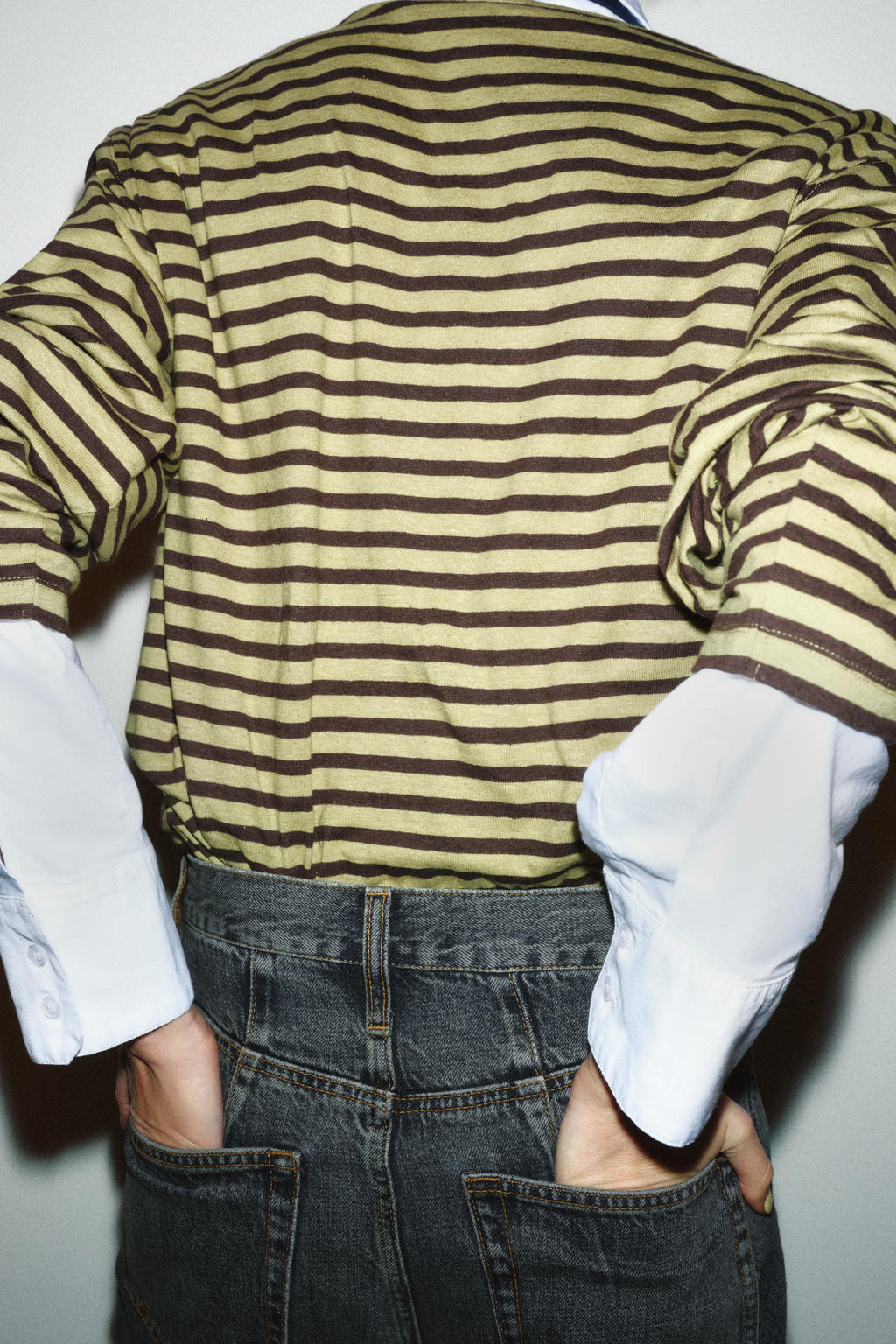 STRIPED COTTON AND LINEN T-SHIRT - Zara фото 2